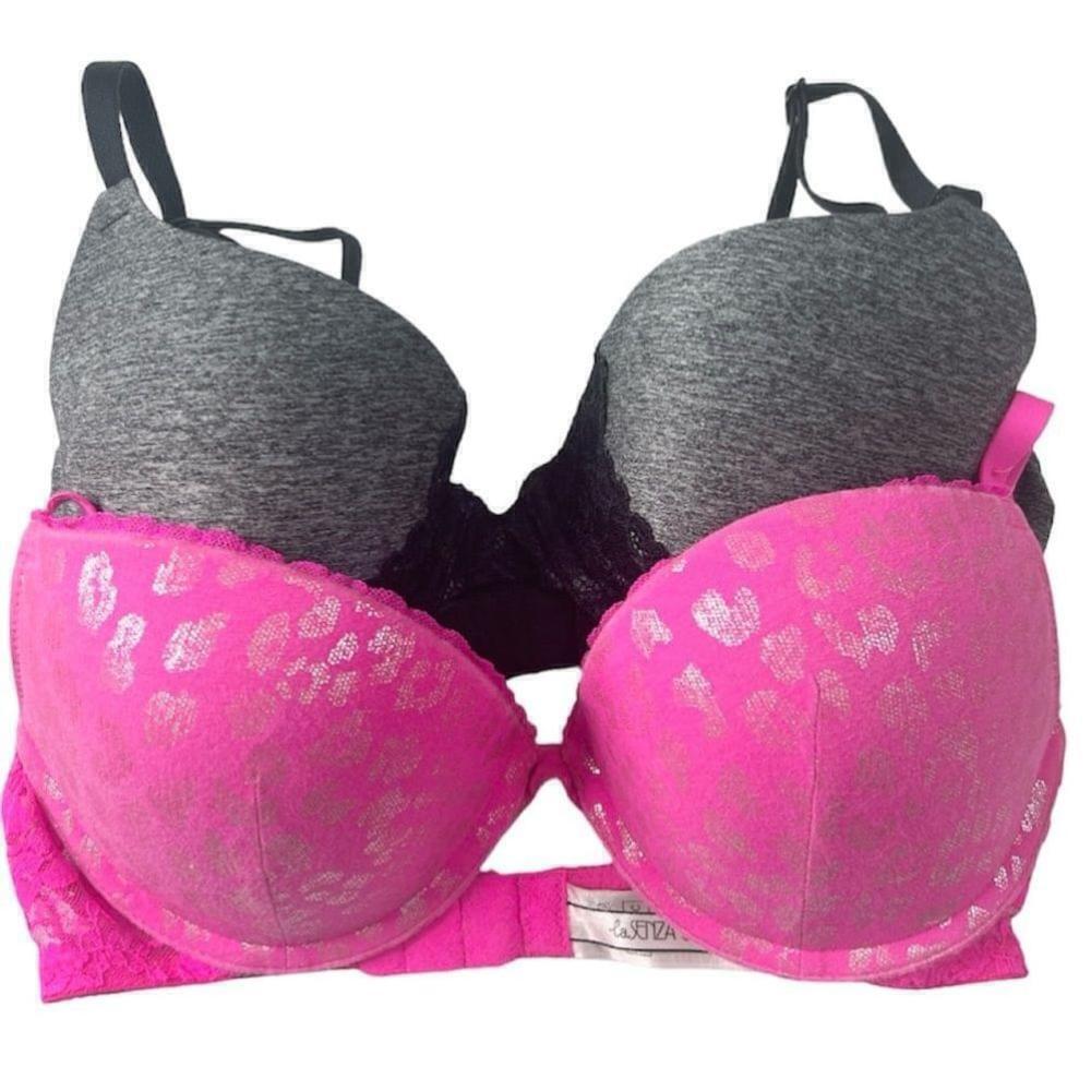 La Senza 2 underwire bras bundle grey pink 32 C